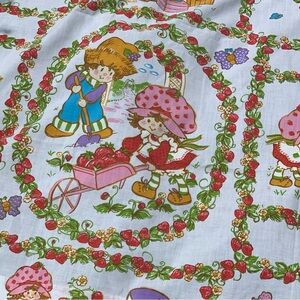 Vintage Strawberry Shortcake Twin Size Flat Sheet